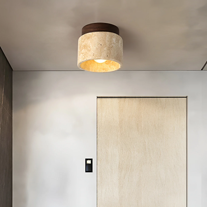 Wabi Sabi Gelber Marmor Japanische Deckenleuchte - TranquilStone