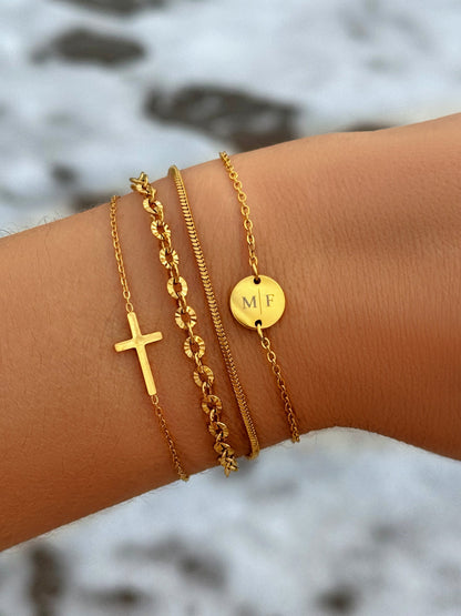 Vergoldetes Edelstahlarmband - CrossJewelry