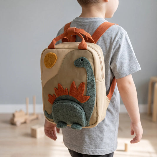 Verspielter Kinderrucksack Mit 3D-Dinosauriermotiv - Saurio