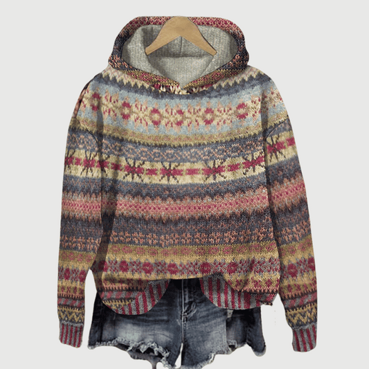 Warme Dames Hoodie mit Muster – Freya