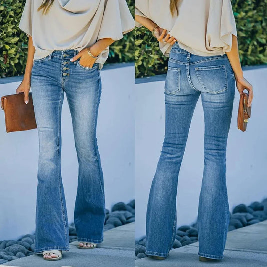 Vintage-Inspired Flare Leg Jeans - Elisa