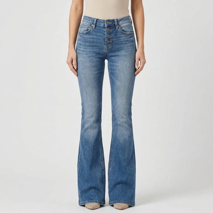 Vintage-Inspired Flare Leg Jeans - Elisa