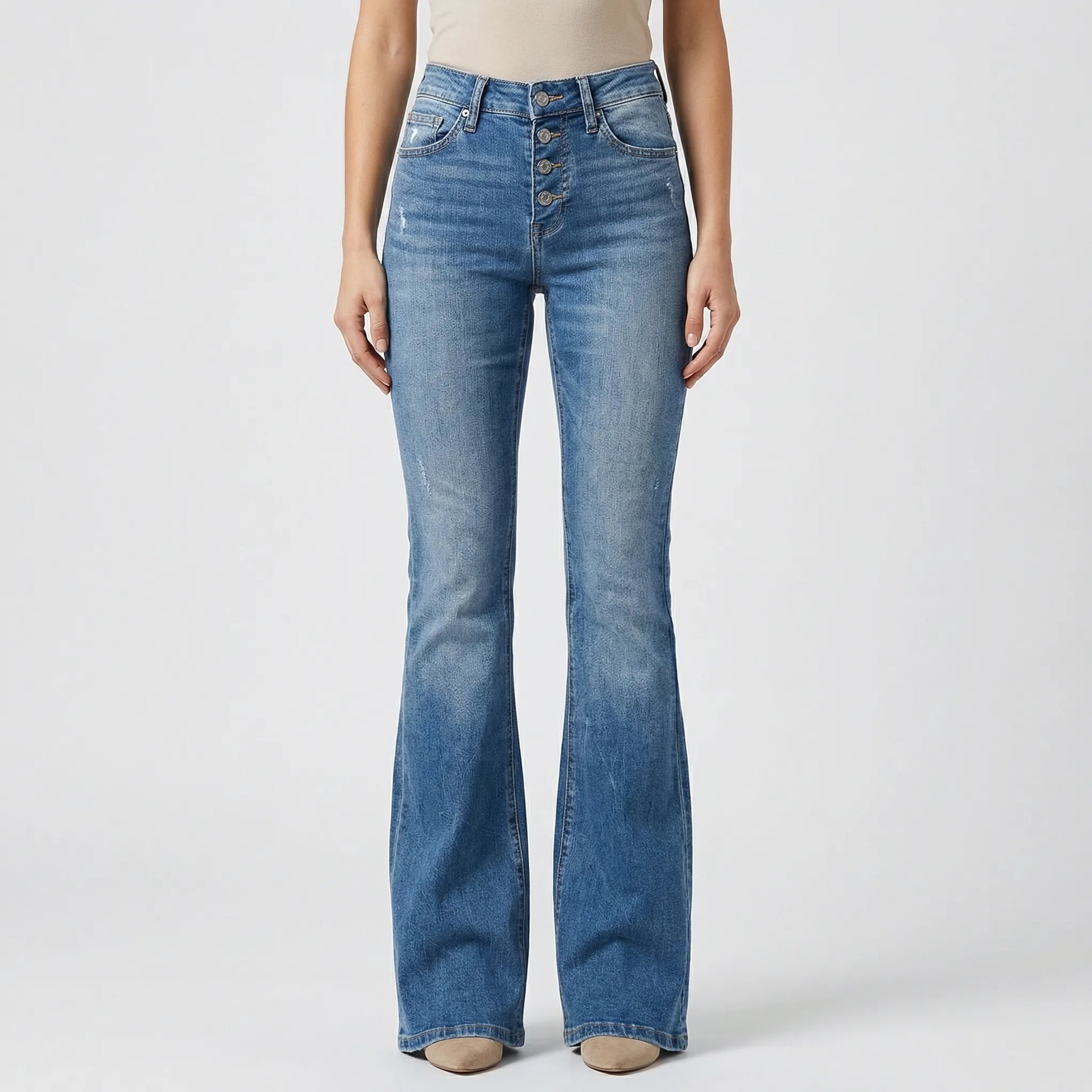 Vintage-Inspired Flare Leg Jeans - Elisa