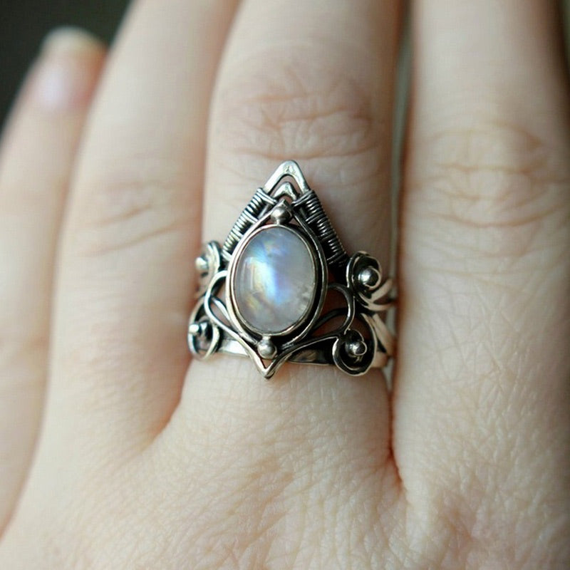 Vintage Mondsteinring - MoonstoneGlow