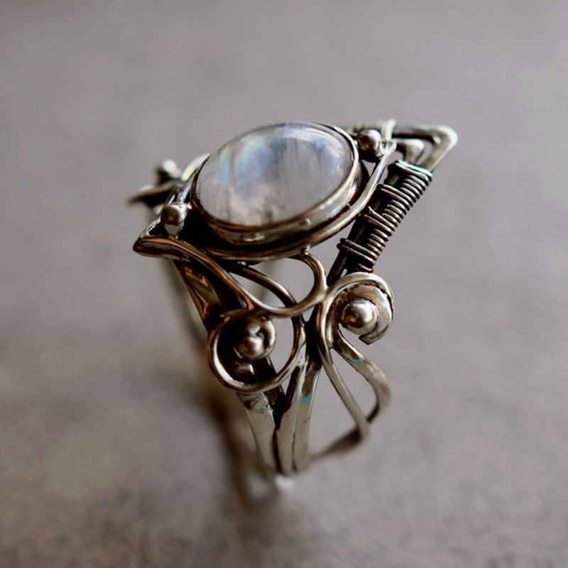 Vintage Mondsteinring - MoonstoneGlow
