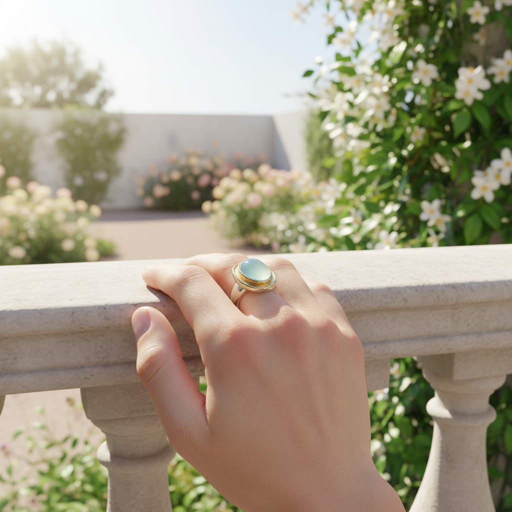 Vintage Ring Mit Grünem Stein - LyaRing