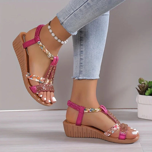 Bequeme Damen Orthopädische Keilsandalen mit weicher Sohle – Marla