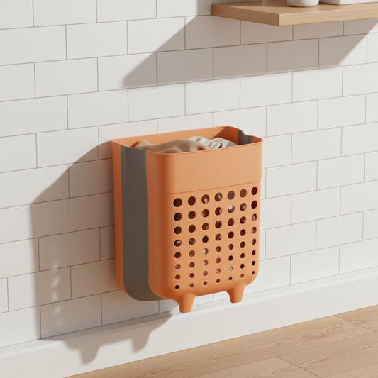 Wandmontierter Wäschekorb Faltbar - WallLaundryPro