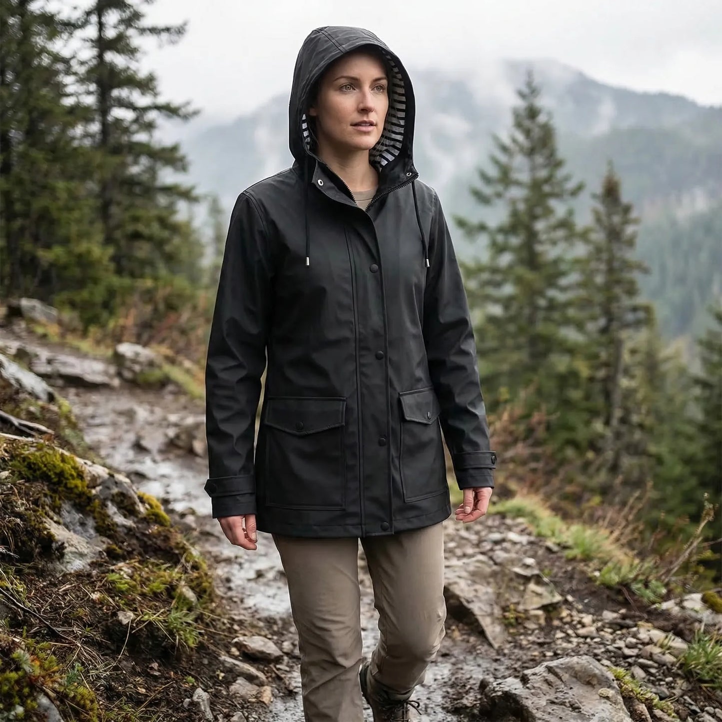 Wasserabweisende Outdoor-Jacke Mit Kapuze -  Raelwick