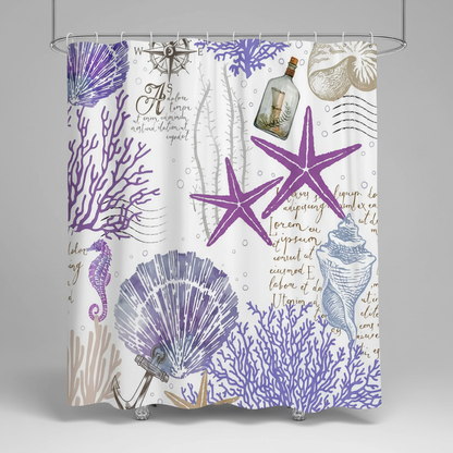 Wasserabweisender Polyester Duschvorhang - StarfishDream