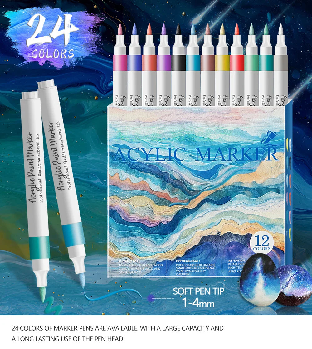 Wasserbasierte Acrylmarker Mit Weicher Spitze - Tintaro