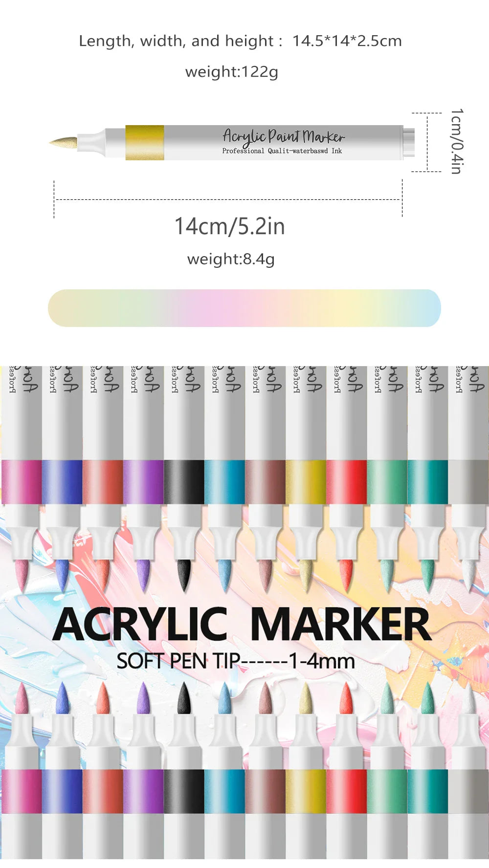 Wasserbasierte Acrylmarker Mit Weicher Spitze - Tintaro