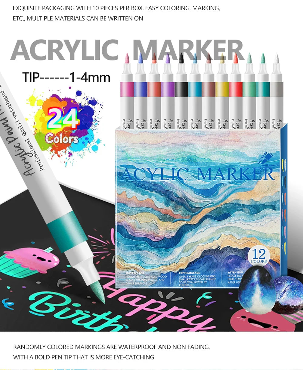 Wasserbasierte Acrylmarker Mit Weicher Spitze - Tintaro