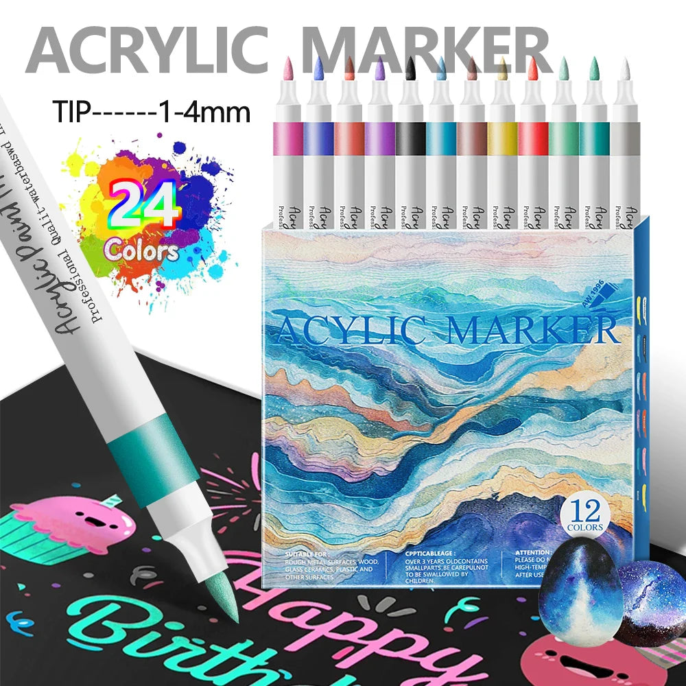 Wasserbasierte Acrylmarker Mit Weicher Spitze - Tintaro