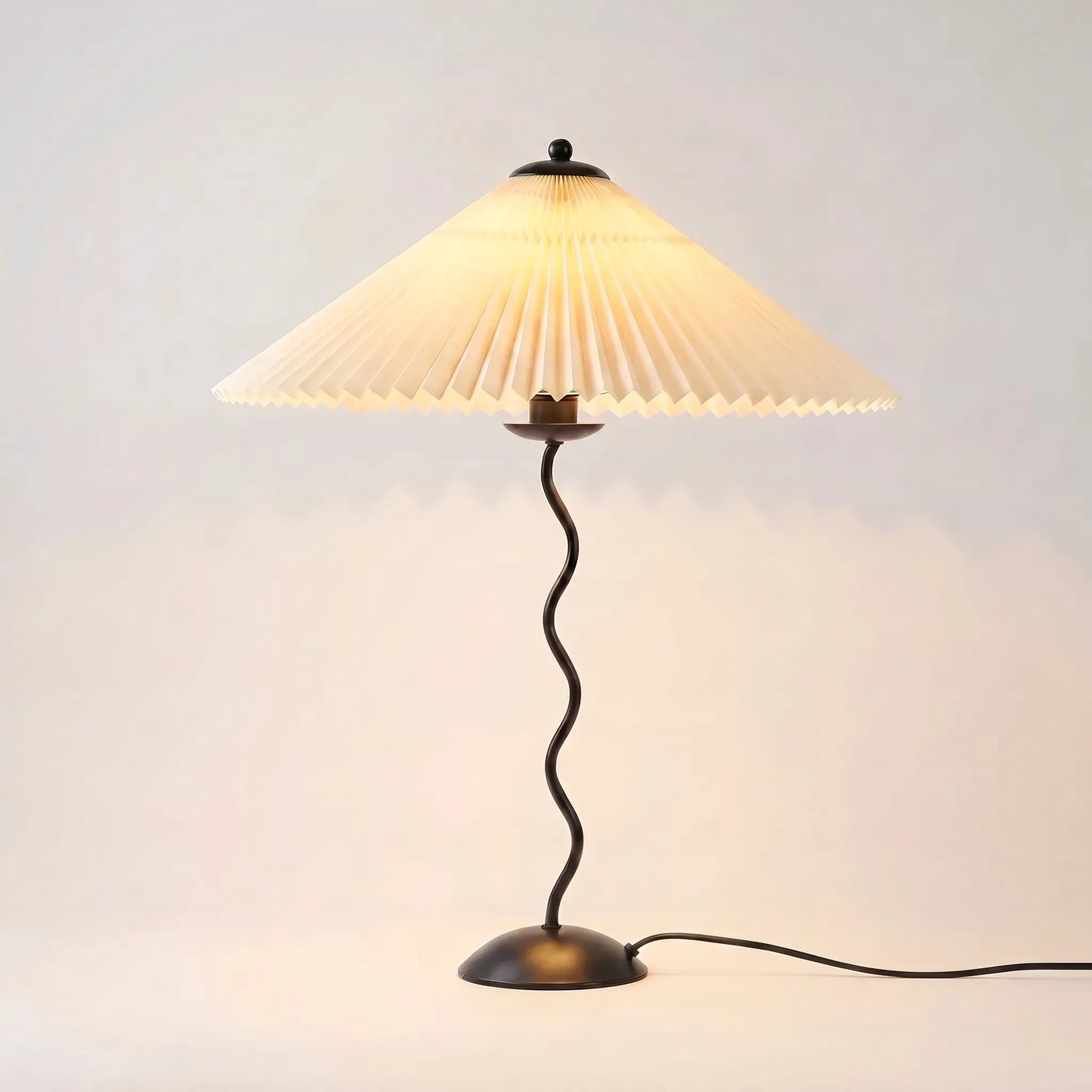 Wavy-Base Pleated Shade Table Lamp -  Waverly