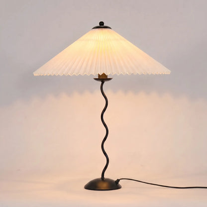 Wavy-Base Pleated Shade Table Lamp -  Waverly