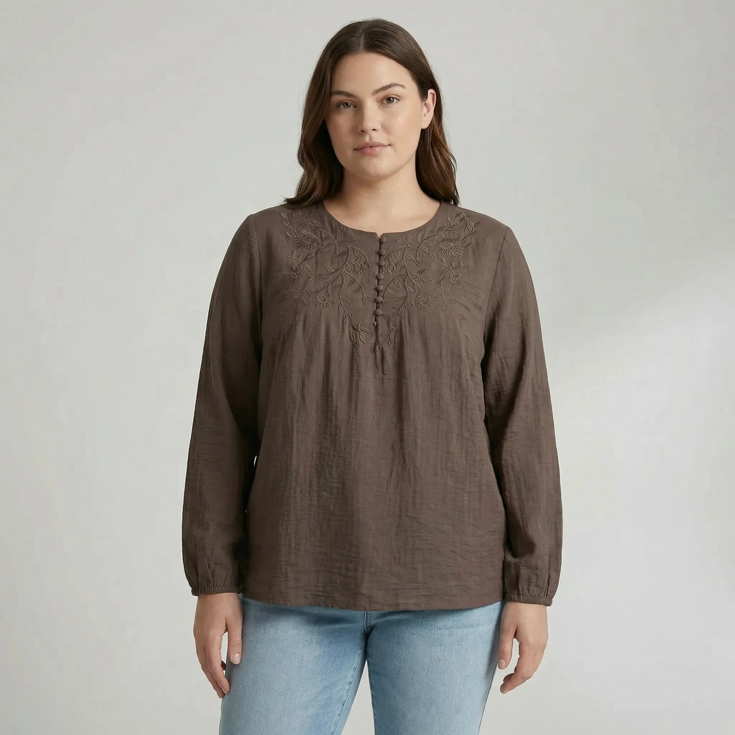 Weit Geschnittene Damenbluse Lang - Joan