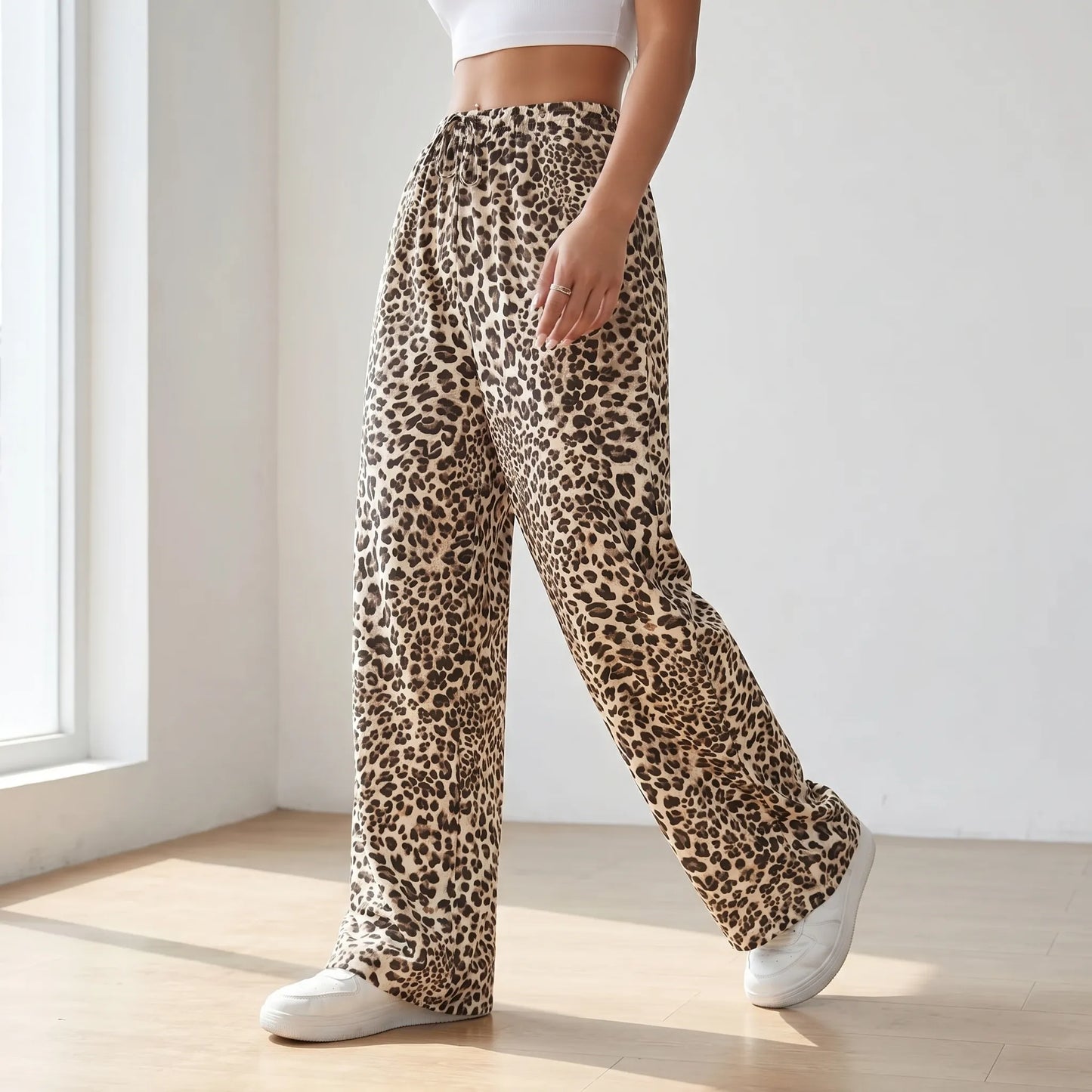 Weit Geschnittene Leopardenhose - Leopara