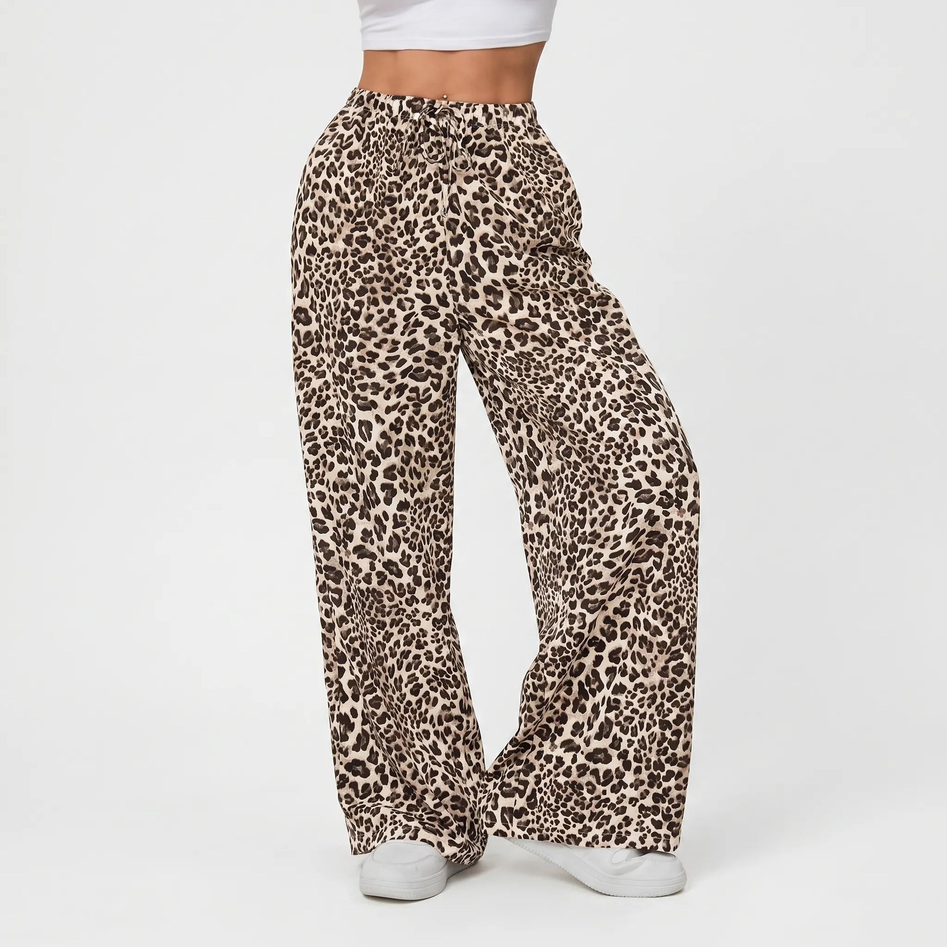 Weit Geschnittene Leopardenhose - Leopara