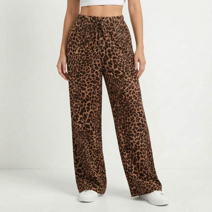 Weit Geschnittene Leopardenhose - Leopara
