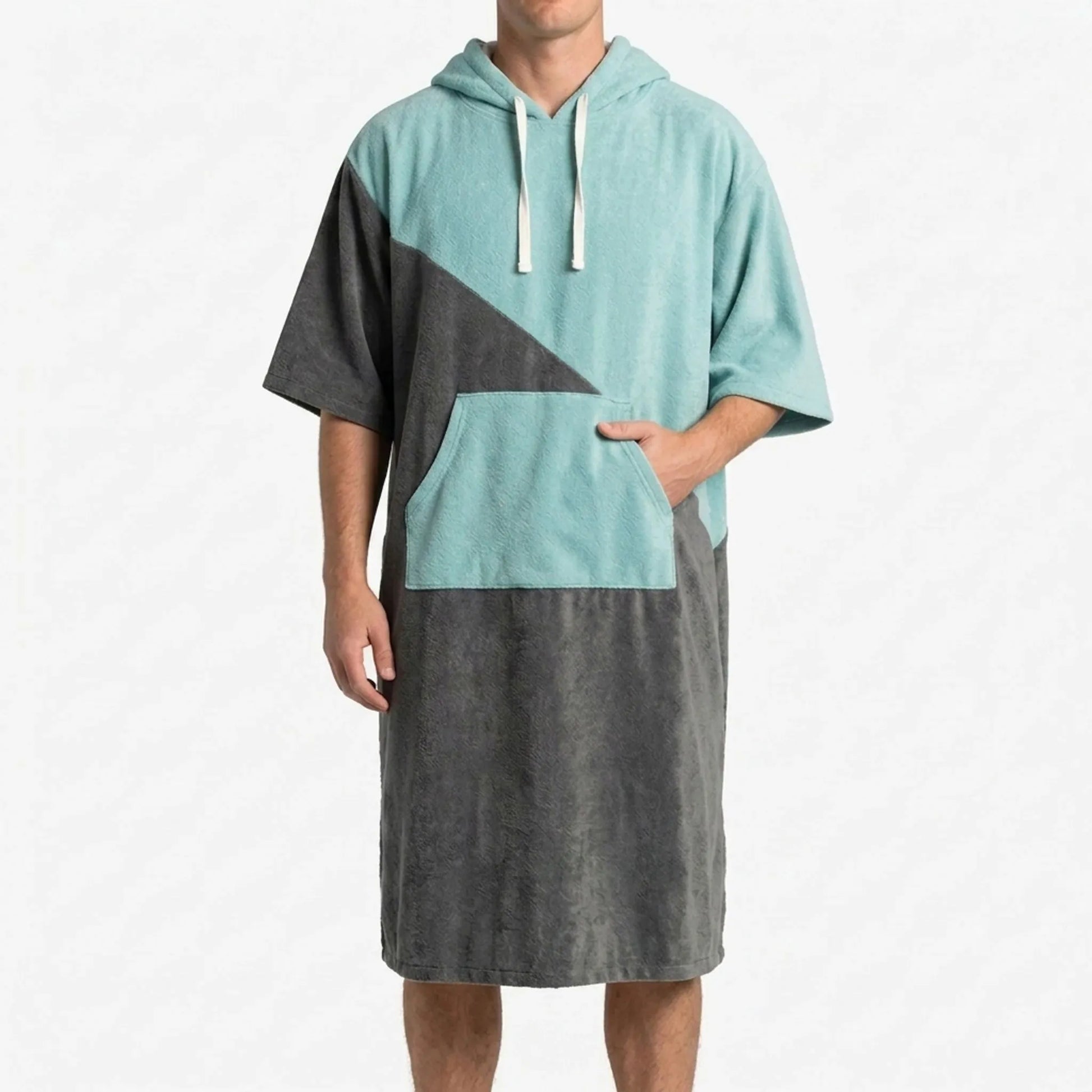 Weit Geschnittener Umziehponcho Mit Kapuze - Sandcape