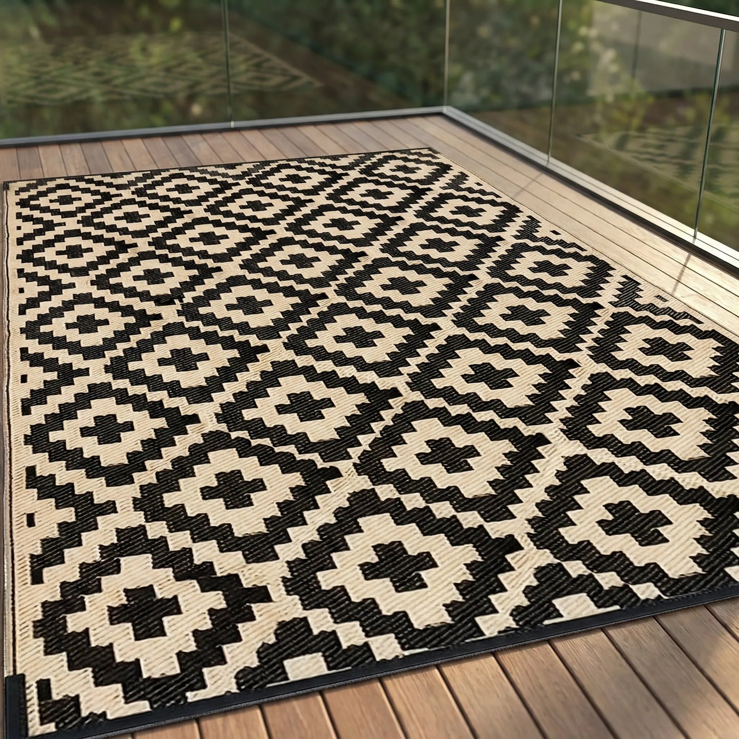 Wende-Teppich Mit Geometrischem Muster - GeoLooma