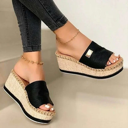 Damen Plateau Sandalen mit Keilabsatz – Ravina