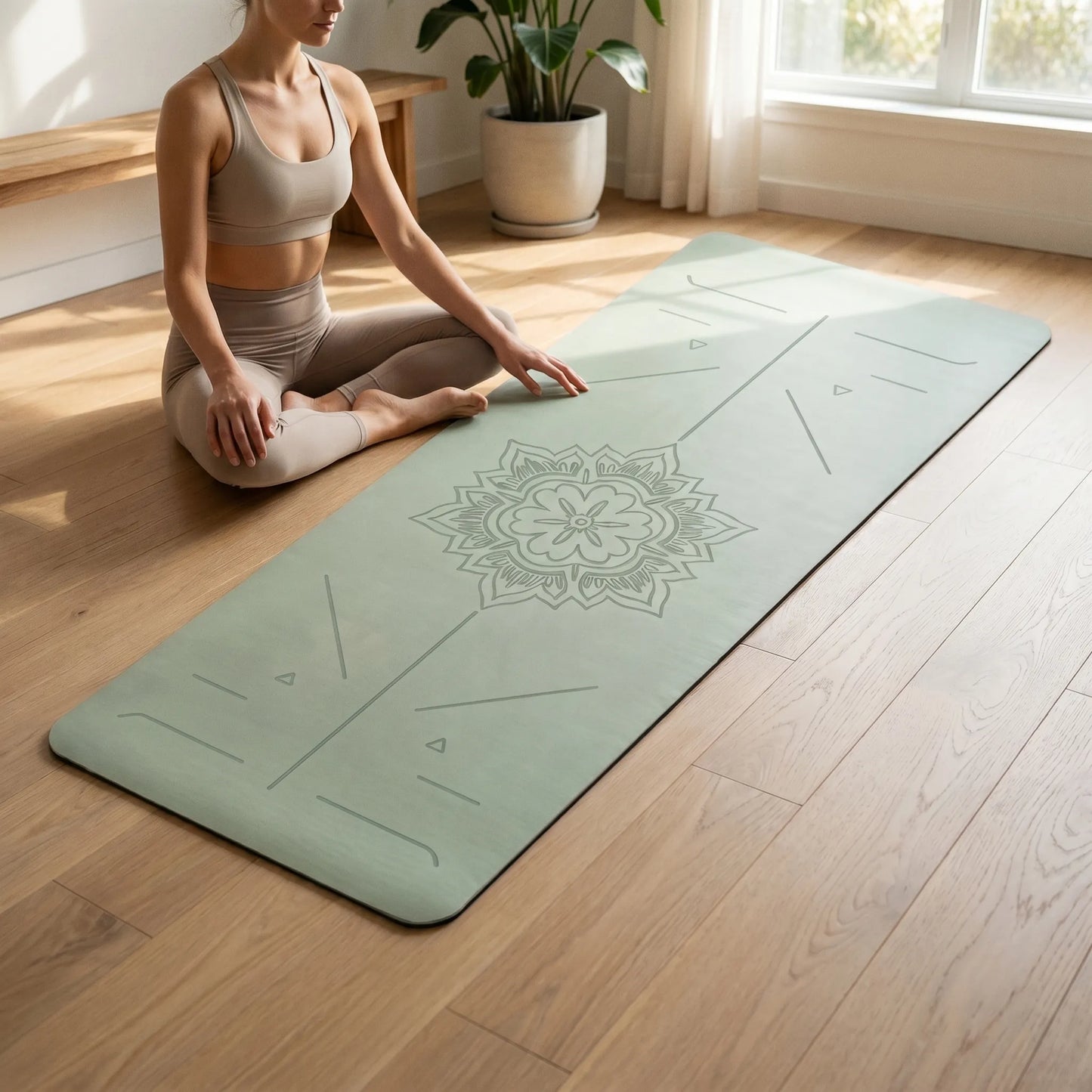 Yogamatte Mit Ausrichtungslinien -  Lela