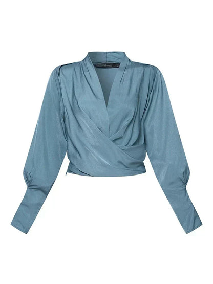 Trendy Damenbluse mit V-Ausschnitt - Elena