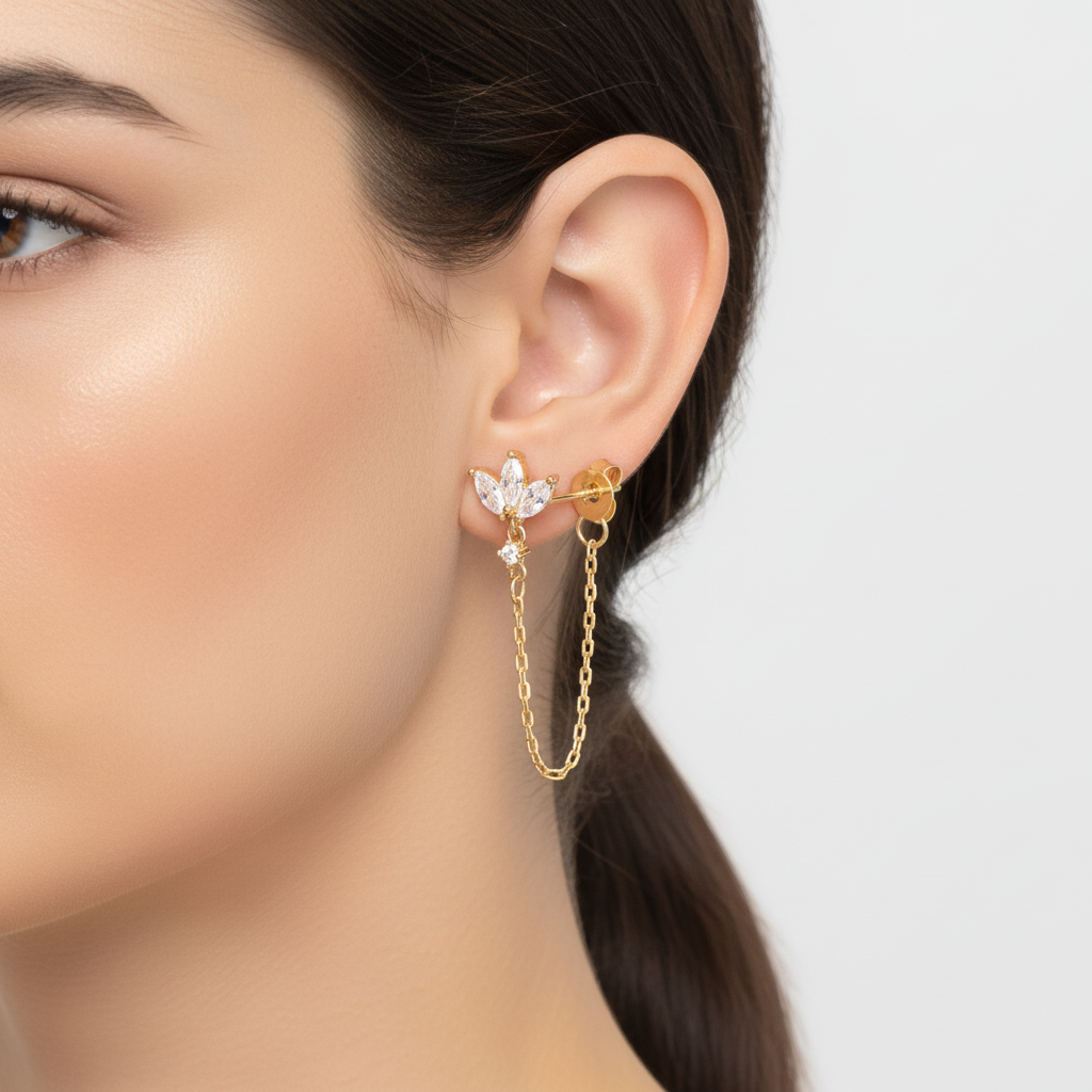 Zeitlose Ohrringe Mit Zirkonia - GleamPearl
