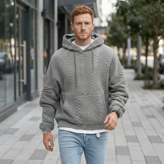 Zopfmuster-Pullover Mit Kapuze - Carlos