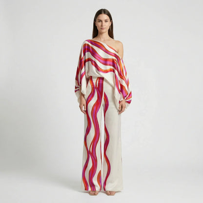 Zweiteiliges Set Mit Off-Shoulder-Top Und Weitem Schnitt - Fannie