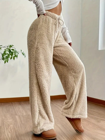 Weiche Teddy Sherpa Loungehose für Damen – Noémie