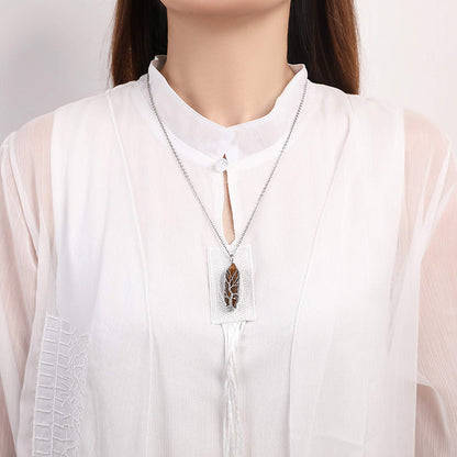 Stilvolle Kristall- und Lebensbaum-Edelsteinkette – Elena