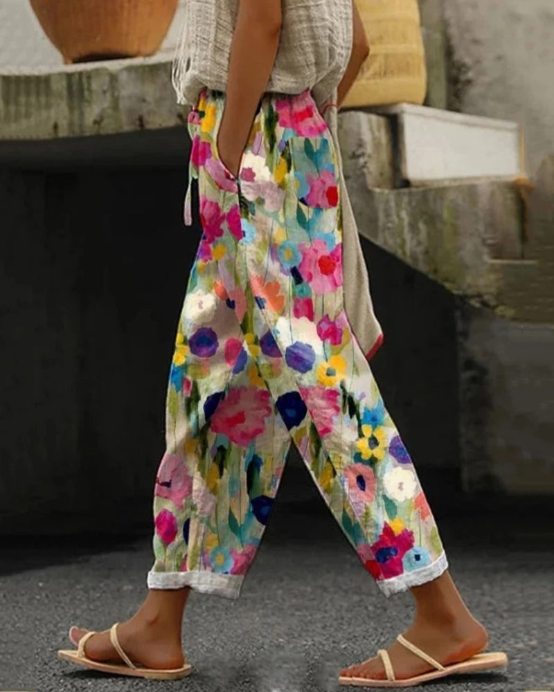 Bunte Damen Jogginghose mit Elastischem Bund – Nova