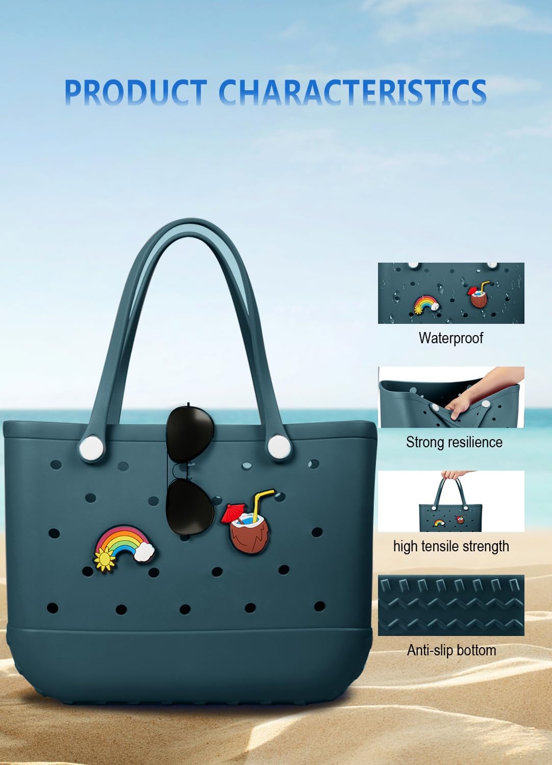 Wasserdichte EVA-Strandtasche – Große & Waschbare Tragetasche für den Herbstspaziergang draußen