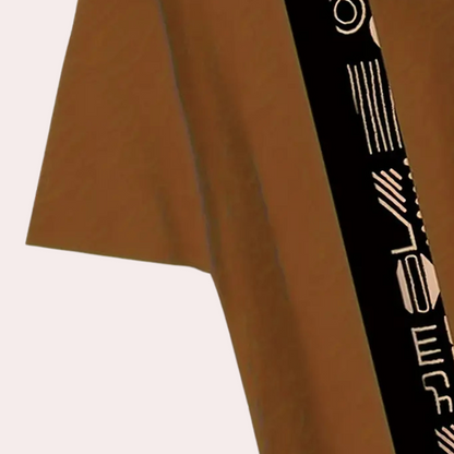 Braunes T-Shirt mit schwarzem, geometrischem Muster, Baumwolle, lässig, modisch, Herrenbekleidung.