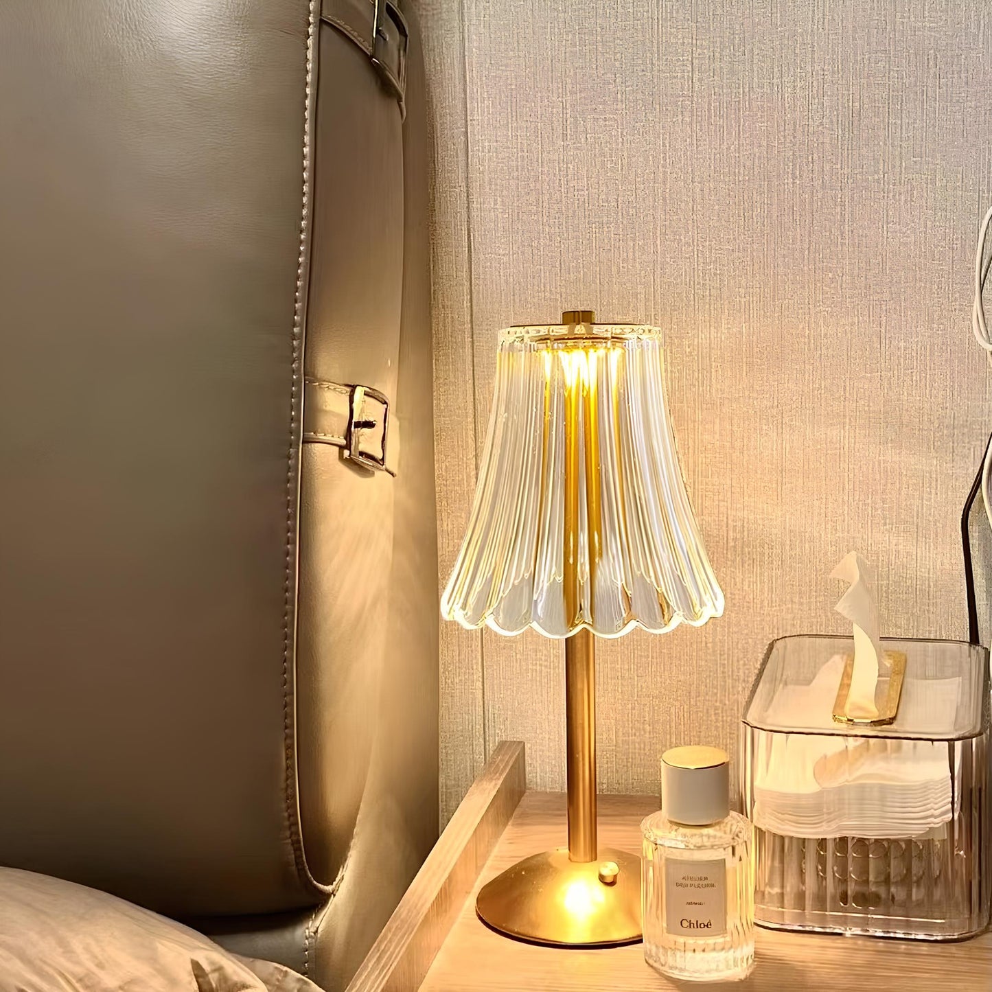 Goldene Kristall-Tischlampe - Aurora Luxe