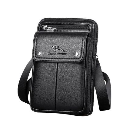 Kompakte PU-Leder Crossbody-Tasche für Herren mit verstellbarem Schulterriemen