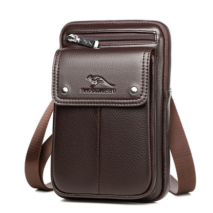 Kompakte PU-Leder Crossbody-Tasche für Herren mit verstellbarem Schulterriemen