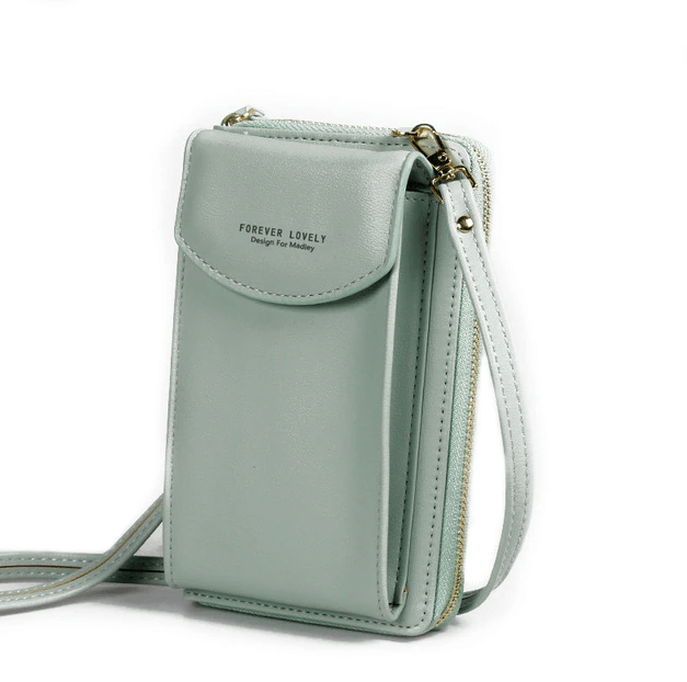 Kompakte Schultertasche aus PU-Leder mit verstellbarem Riemen