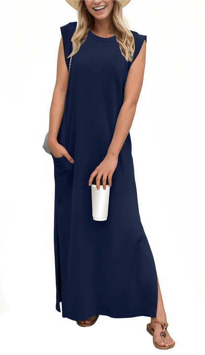 Luftiges Maxikleid mit Taschen Damen – Romy