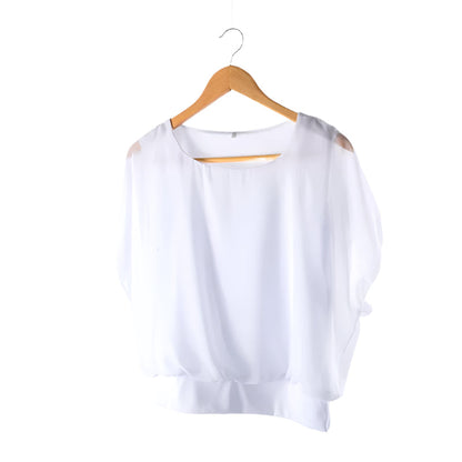 Damen Chiffon Bluse mit Rüschenärmeln – Ariana