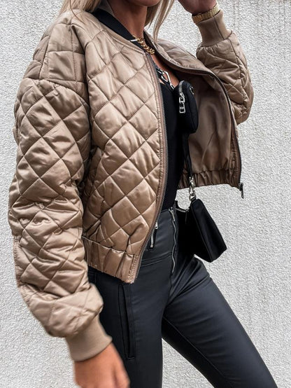 Gefütterte Damen Bomberjacke mit Taschen – Marisa