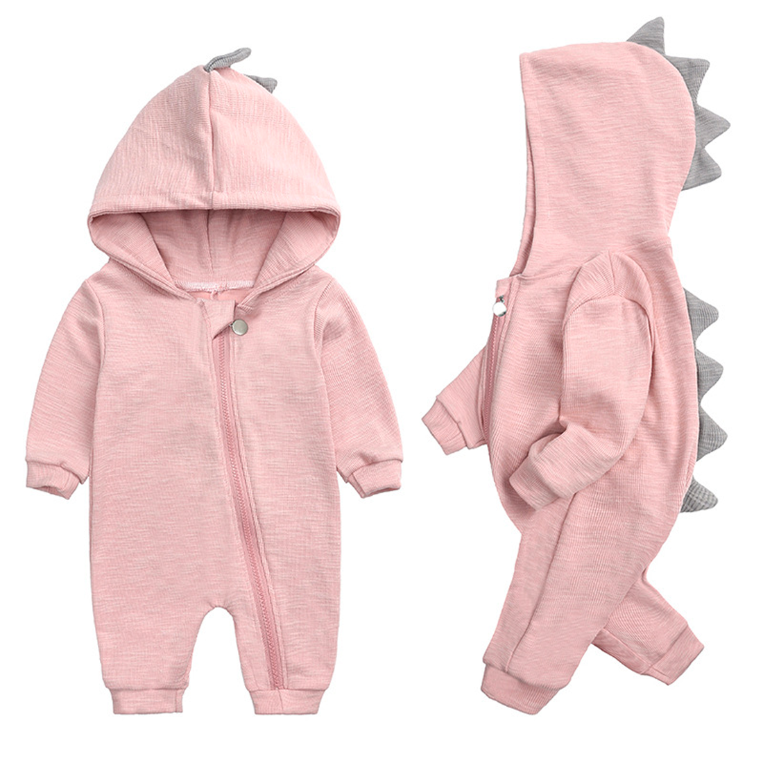 Süße Baby-Overall mit Dinosaurierkapuze – DinoDream Onesie