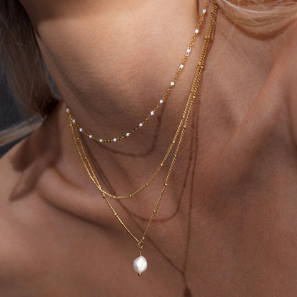 Doppelreihige Perlen-Choker – Amara