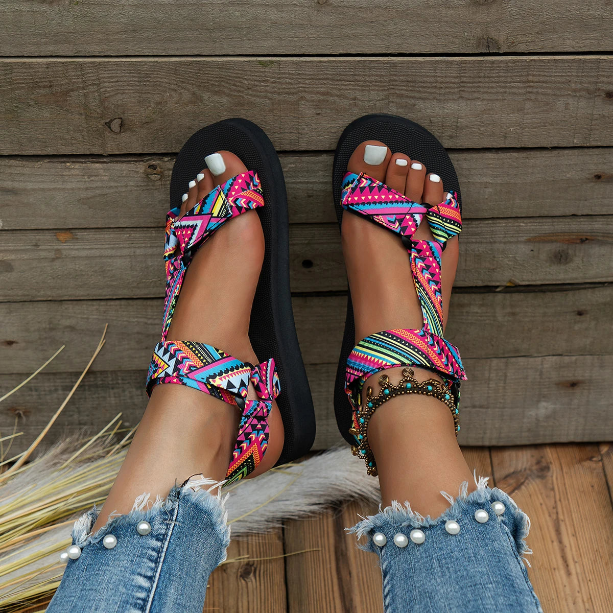 Leichte Damen Sommer-Sandalen mit Farbspiel – Amélie