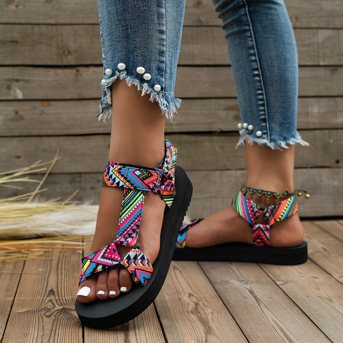 Leichte Damen Sommer-Sandalen mit Farbspiel – Amélie