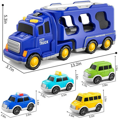 Spielzeug-Stadttransporter mit Licht- & Soundeffekten – inklusive Fahrzeuge