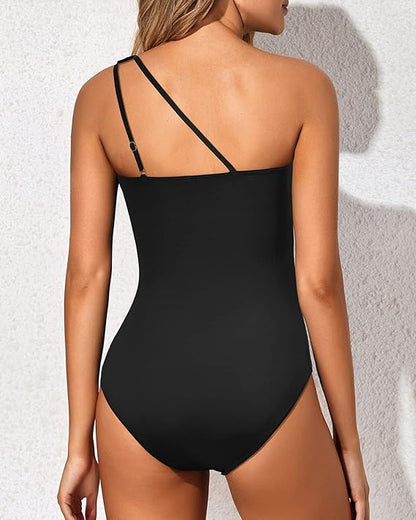 Damen Badeanzug mit Ein-Schulter-Design und Bauchkontrolle – Valeria